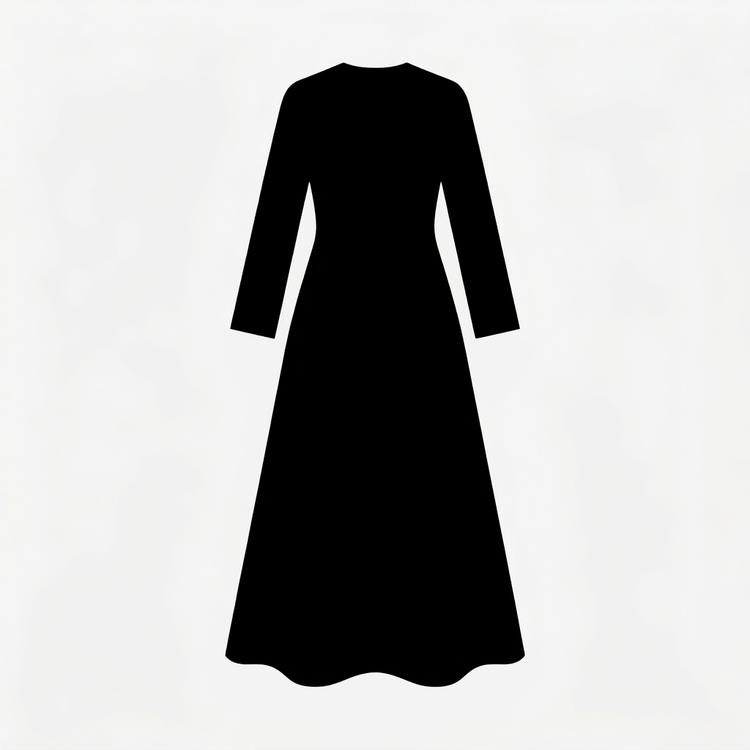 A-line abaya black silhouette